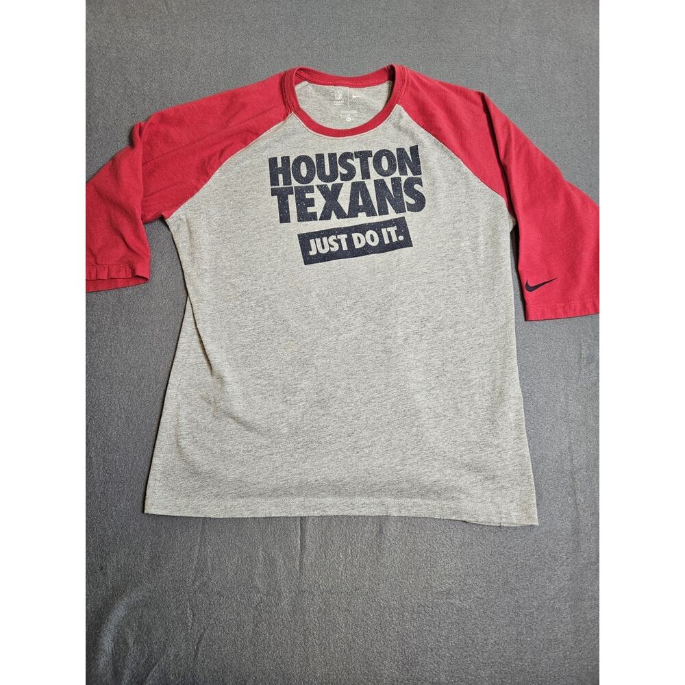 Nike Shirt Extra Large Gray Sparkly Houston Texans Just Do It Shirt 3/4 Sleeves